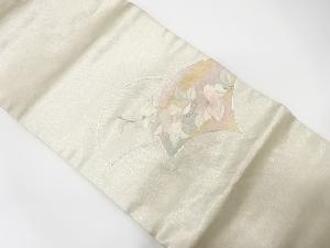 枝花模様　刺繍　名古屋帯